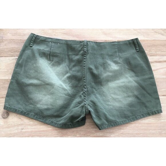 Vintage 90s Y2K So GSJC Juniors 3" City Short Olive Green Twill Low Rise Size 11 - Picture 2 of 3
